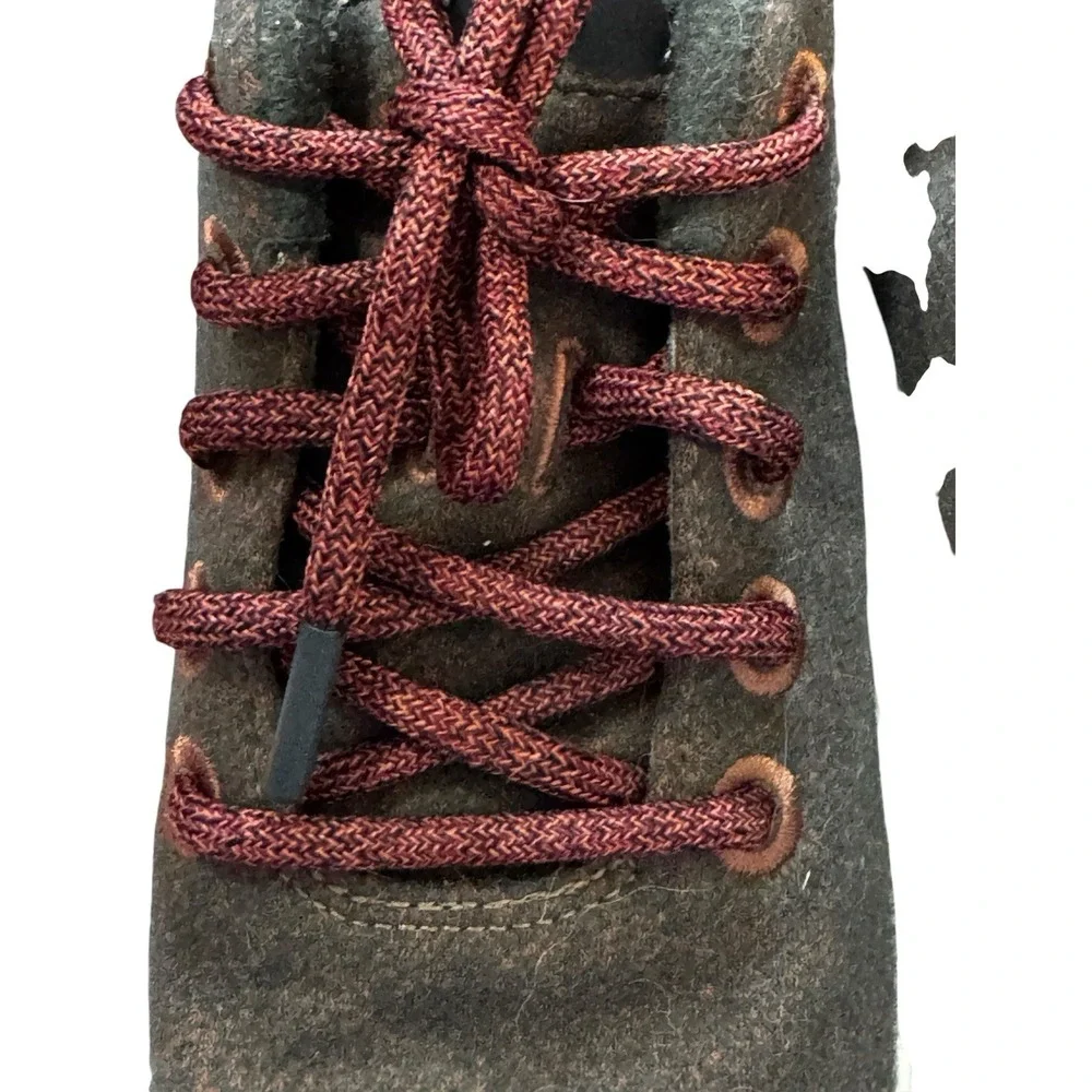 Allbirds Wool High Top Sneakers Size 7 Brown Red Laces Sustainable Comfort